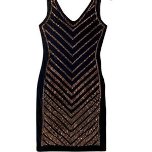Black Carmen Marc Valvo Cocktail Dress Size S